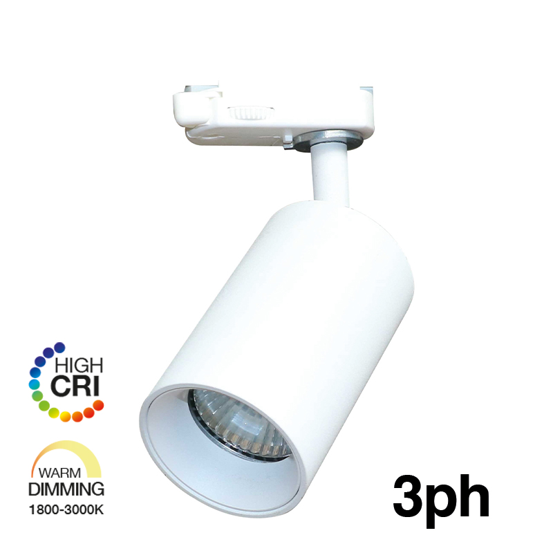 e3light Piccola 2.0 LED WarmDimm 3F skinnespot, Hvid