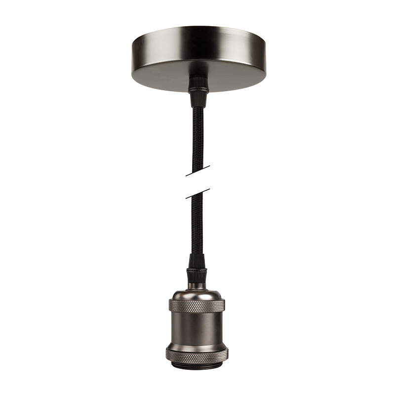 e3light Vintage LAMP Pendel, Mat perlegrå/sort