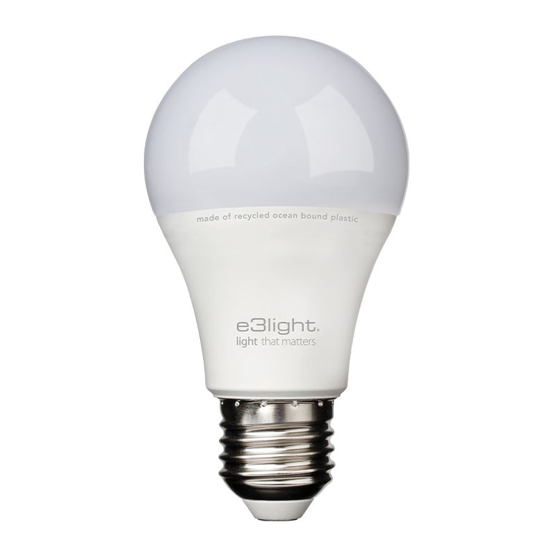 e3light LED A60 E27 806lm, 827, Ocean Bound Plastic