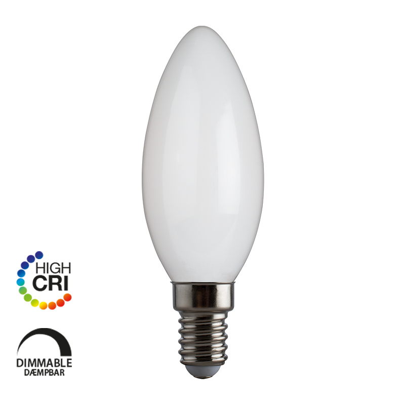 e3light LED Proxima B35 E14 400lm 927 Dimmable, Opal, CRI90
