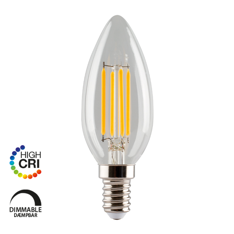 e3light LED Proxima B35 E14 470lm 927 Dimmable, Klar, CRI90