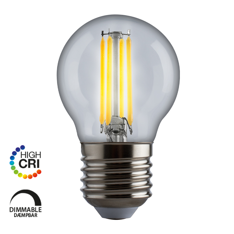 e3light LED Proxima G45 E27 470lm 927 Dimmable, Klar, CRI95