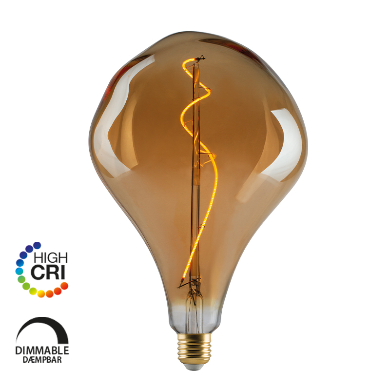 e3light LED Vintage AR165 E27 Spiral, 920, 140lm Dimmable, Gylden