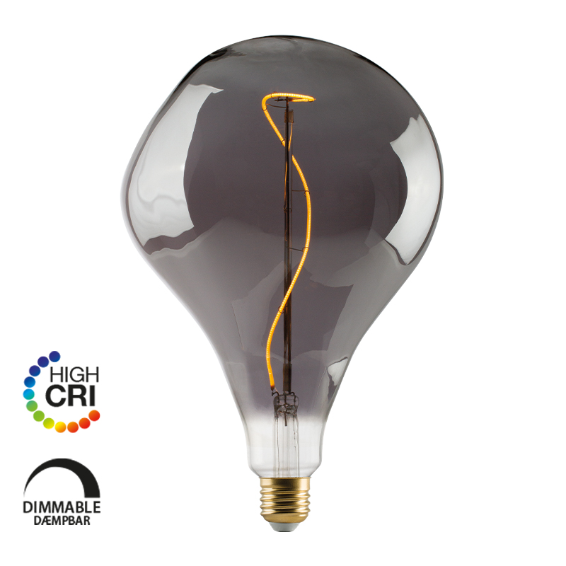 e3light LED Vintage AR165 E27 Spiral, 922, 100lm Dimmable, Røgfarvet