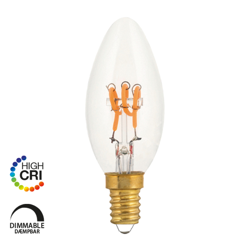 e3light LED Vintage B35 E14 Spiral, 922, 160lm Dimmable, klar