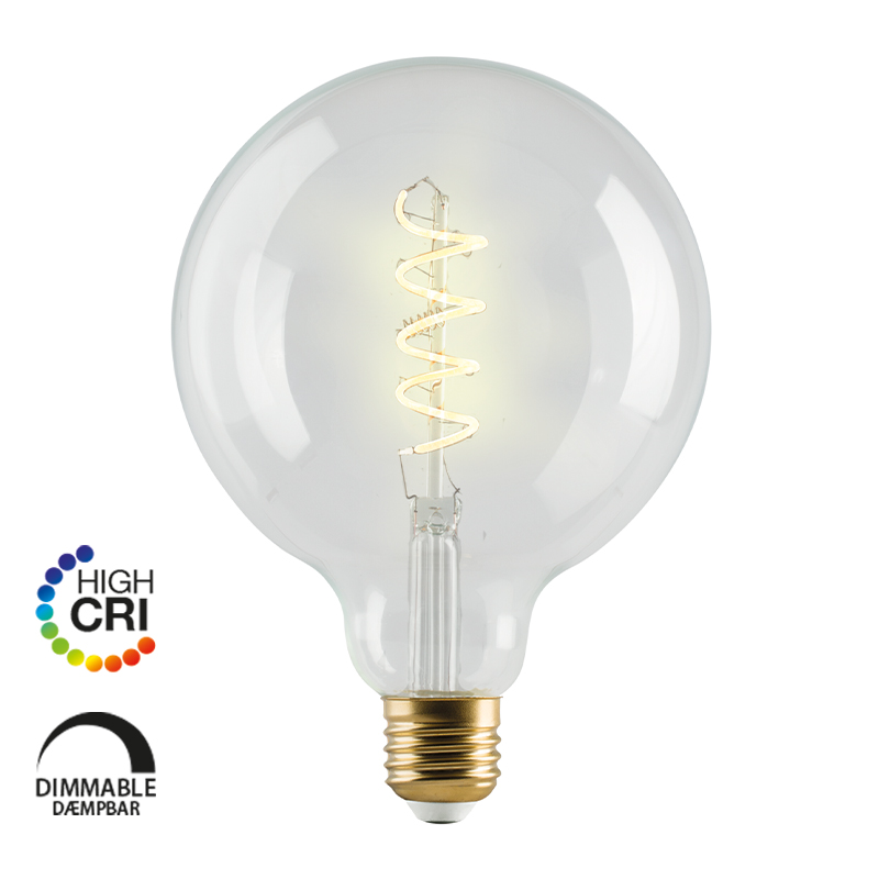 e3light LED Vintage G125 E27 Spiral, 922, 180lm, Dimmable, Klar