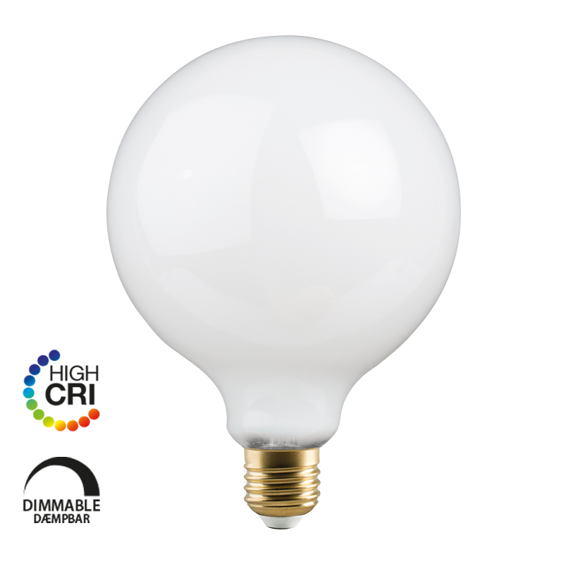 e3light LED Vintage G125 E27, 927, 806lm, Dimmable, Opal