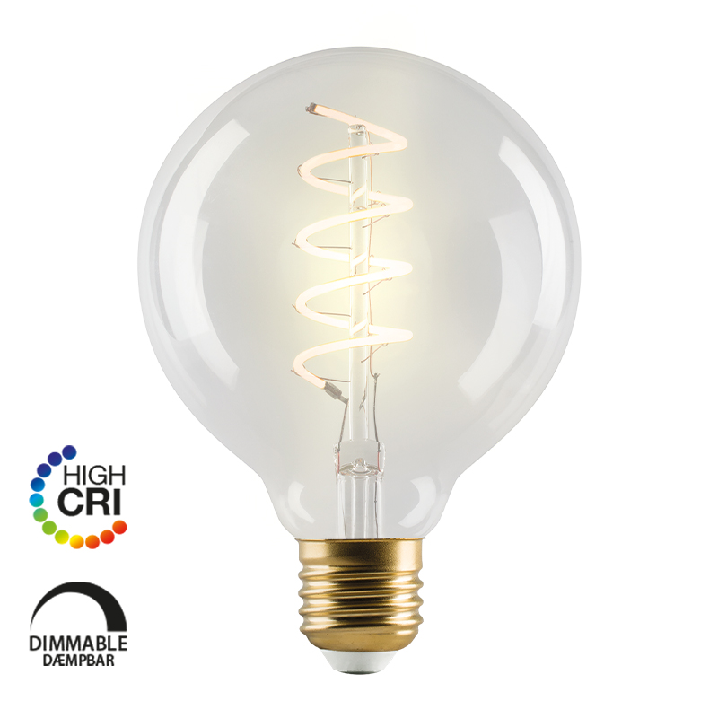 e3light LED Vintage G95 E27 Spiral, 922, 200lm, Dimmable, Klar