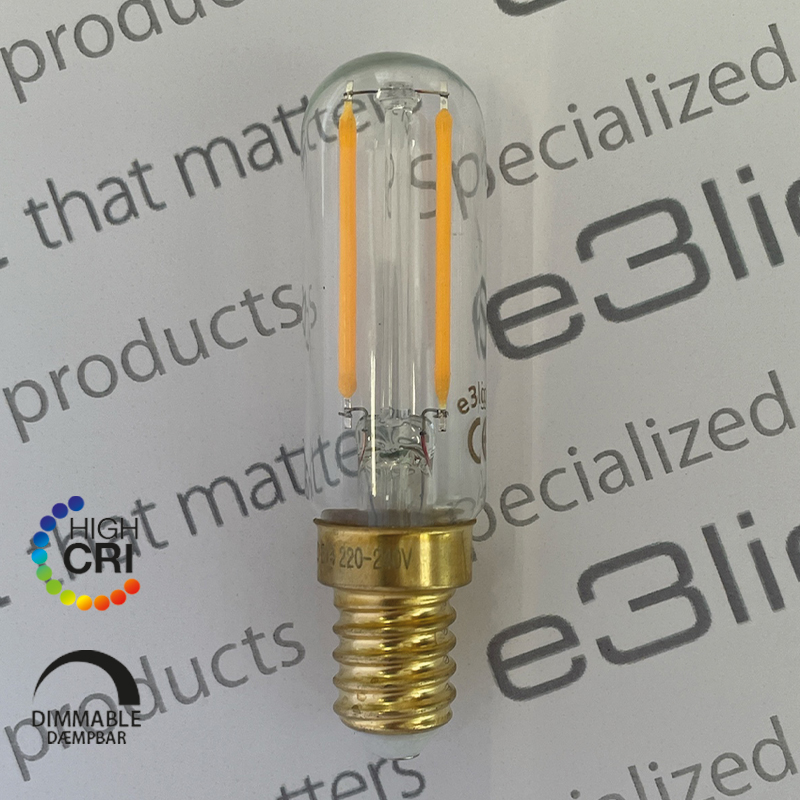 e3light LED Vintage T20 E14 922, 85lm Dimmable, Klar