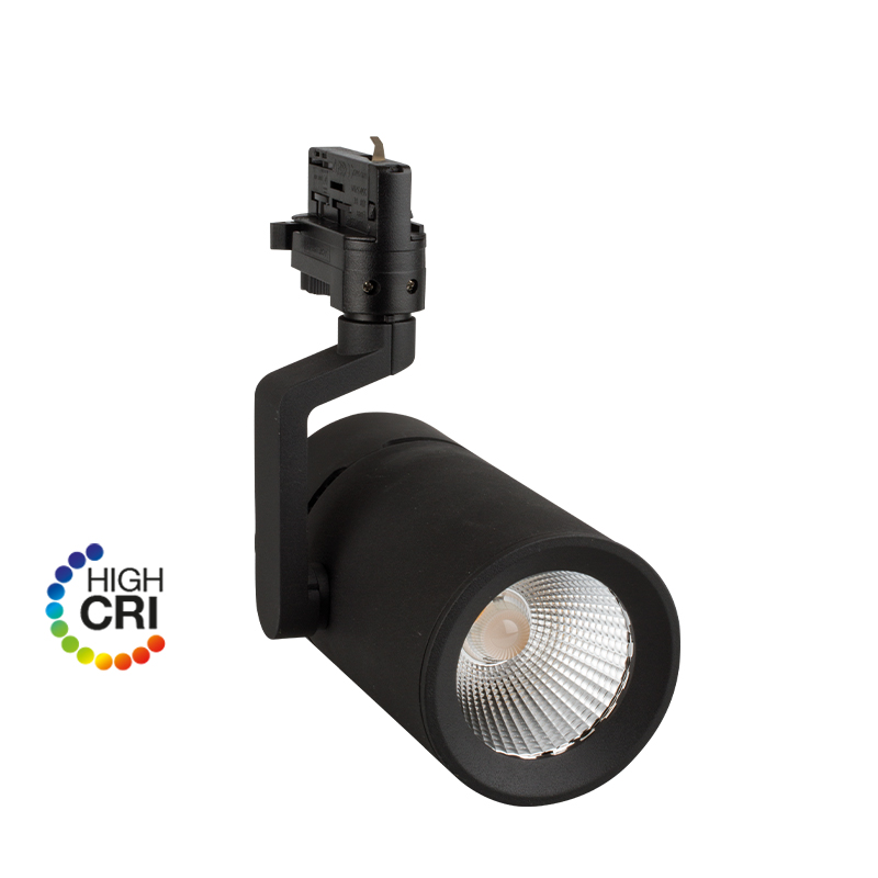 e3light LED Aries 3F skinnespot, 2400lm, 930, Sort