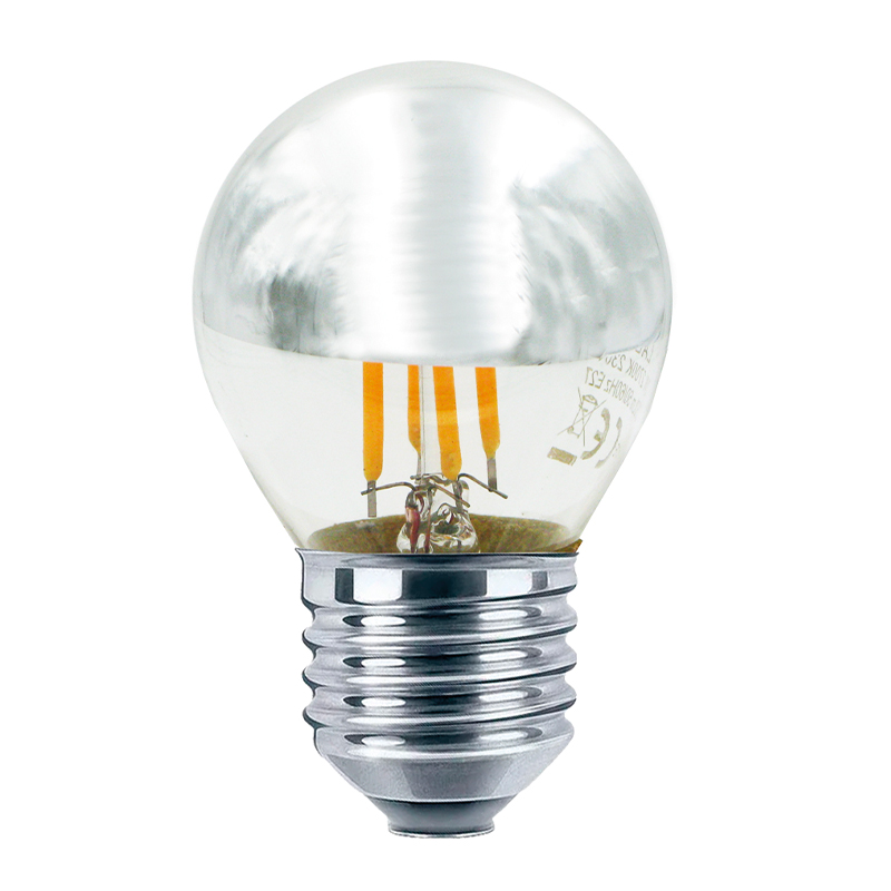 Laes LED G45 E27 250lm 827 Filament topforspejlet, Krom