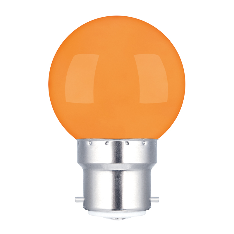 e3light LED G45 B22, Orange, Plast