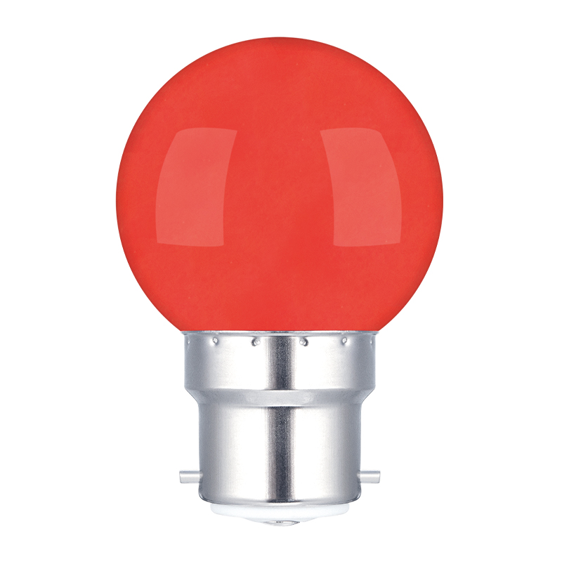 e3light LED G45 B22, Rød, Plast