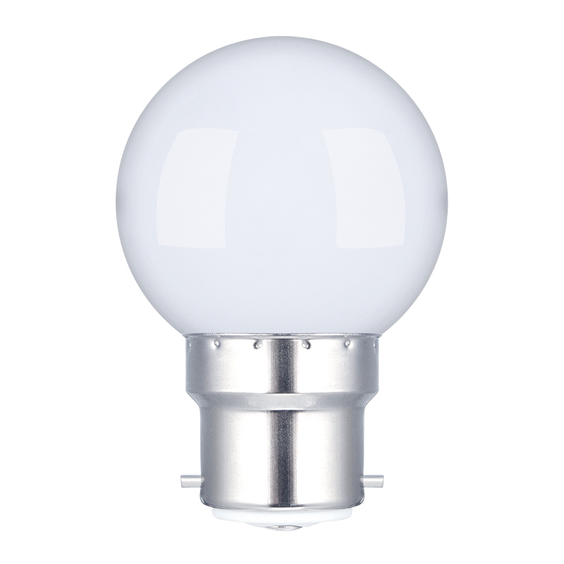 e3light LED G45 B22, Hvid, Plast