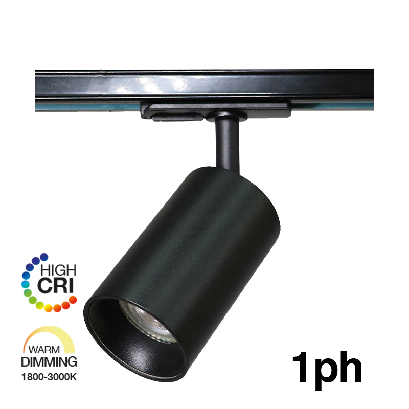 e3light Piccola Ritratta LED WarmDimm 1F skinnespot, Sort