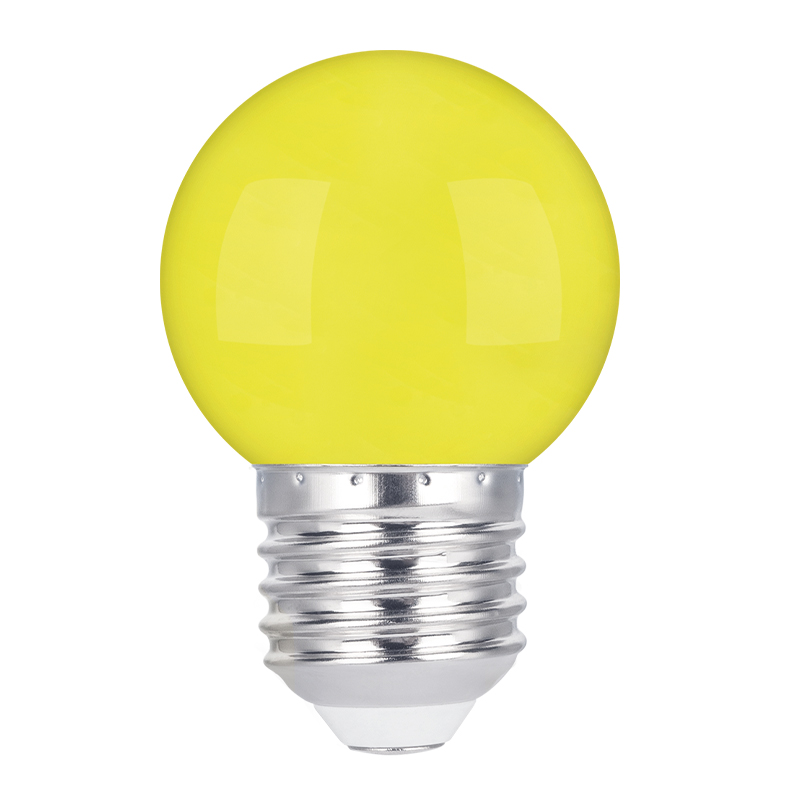 e3light LED G45 E27, Gul, Plast