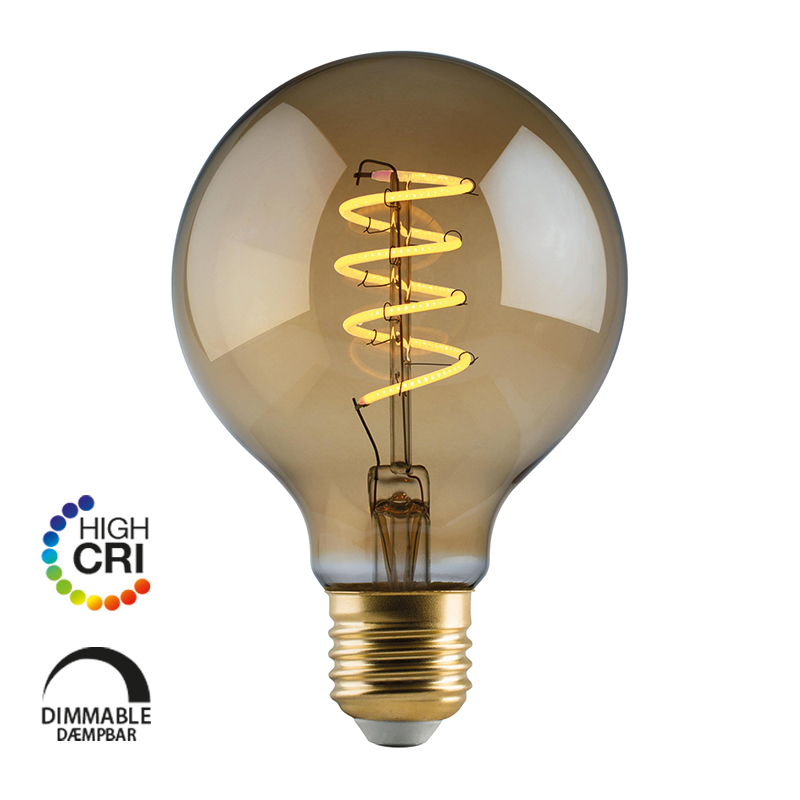 Lines&Curves LED Vintage G80 E27, 920, 180lm Dimmable Gylden