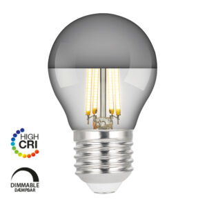 e3light LED Proxima G45 E27 470lm 927 Dimmable, Chrome Topmirror, CRI95