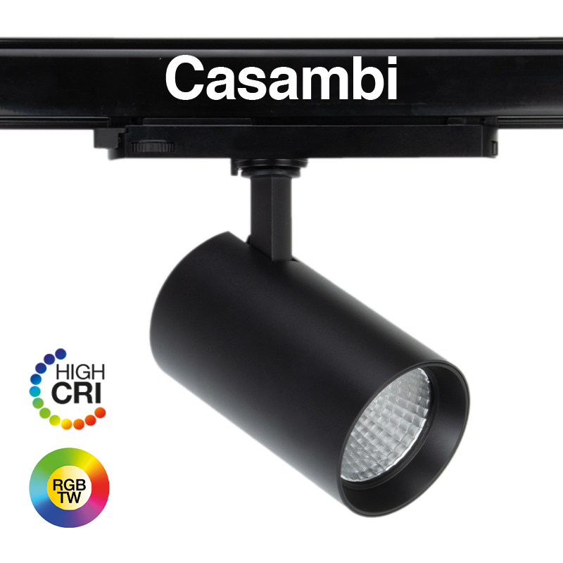 e3light LED Libra 3F skinnespot, RGBTW, 918-940 Casambi, Sort